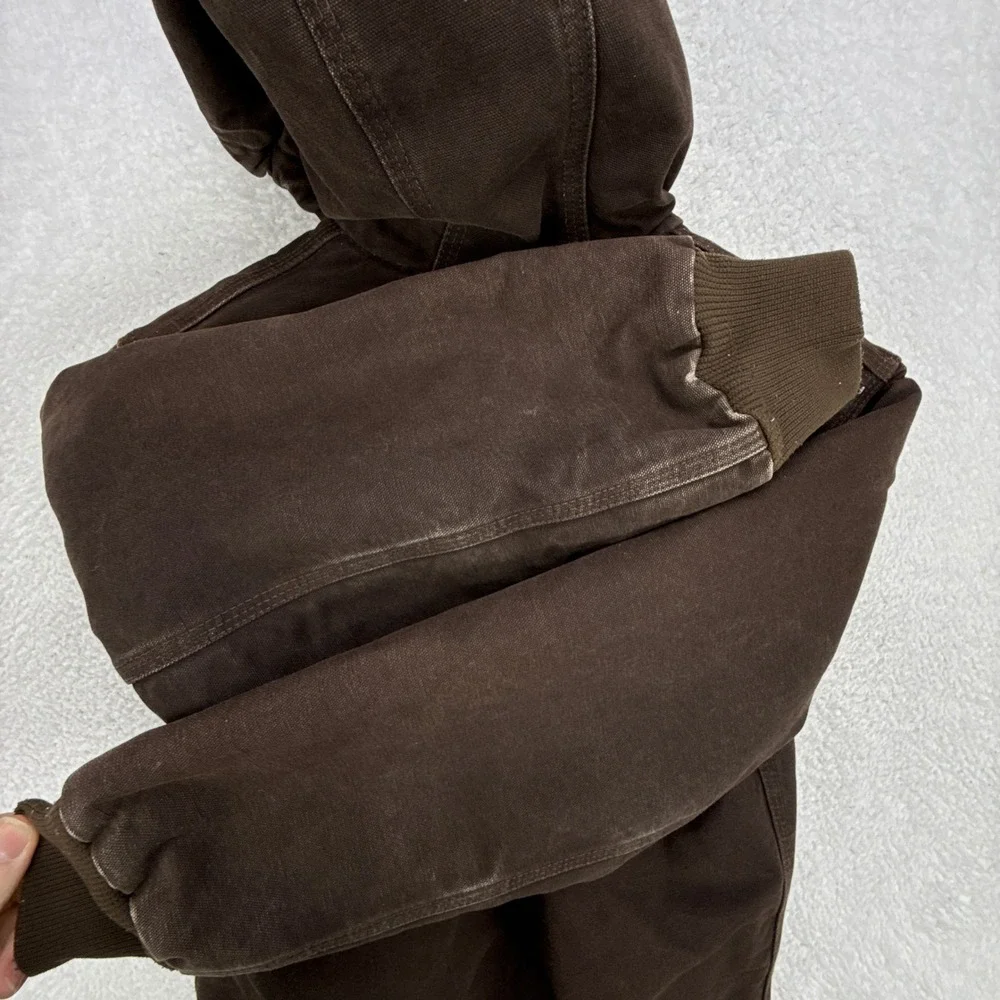 Carhartt Sandstone Jacket Quilt Lined Youth Large (10/12) YYJ130 DKB Dark Brown‎